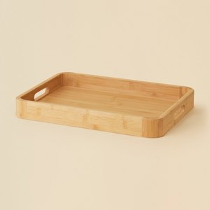 Vintage Polished Bamboo Tray Rectangular Woven Restaurant <b>Display</b> for Fruit Vegetables Chopsticks Fork for Kitchen Storage - Product Image 2