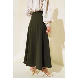 กระโปรงแบบบานสีกากี - Product Image 4