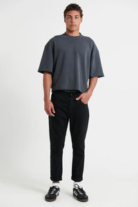 Boxy Fit Camiseta de algodón orgánico 100% para hombre Custom French Terry 300 GSM Heavyweight Oversized Front Logo Position - Product Image 5