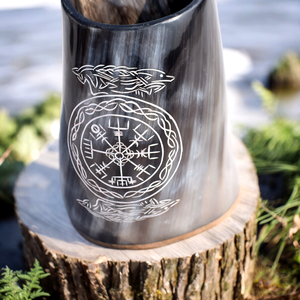 Corne médiévale sculptée à la main historiquement durable artisanat naturel pour les célébrations de reconstitutions de cosplay corne à boire viking - Product Image 5