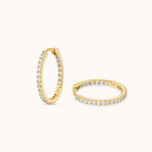 Pendientes Cleo Pequeños de Oro de 14k con Diamantes Cultivados en Laboratorio - Product Image 2