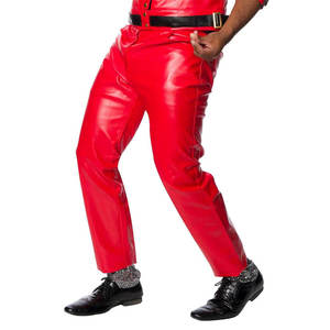 Pantalones de cuero para exteriores de Color sólido para hombre Ropa de moto informal y elegante Patrón recto de Venta caliente de alta calidad - Product Image 2