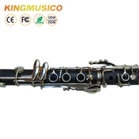 Eb Clarinet Ebonite Body with 17 Keys & 6 Rings | Nickel-Plated Keywork, Sheep Gut Pads | Student & School Clarinet OEM Supply