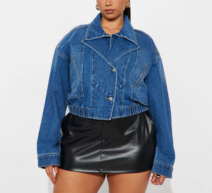 Chaqueta Vaquera de Mezclilla para Mujer, Hecha a Medida, de Alta Calidad, Transpirable, Resistente al Viento, Tejida, Ecológica y Reversible - Product Image 1