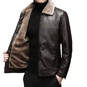 แจ็คเก็ตบอมเบอร์แบบสั่งทำขายดี คุณภาพสูง ตัวเสื้อทำจากขนสัตว์ แขนเสื้อทำจากหนังแท้ แจ็คเก็ตบอมเบอร์หนังสำหรับฤดูหนาว - Product Image 6