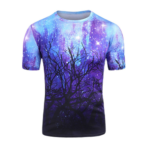 Camiseta estampada de poliéster de alta calidad para hombre, impresión por sublimación de luz personalizada, microfibra, Manga corta sólida, punto en blanco - Product Image 1