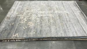 Alfombra de seda de bambú Oushak anudada a mano, alfombra con estampado Jacquard bordado indio, tejido plano, juegos de alfombras hechas a mano en venta - Product Image 5