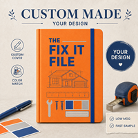 LABON Cuaderno de Proyectos DIY A5 Personalizado, Agenda Naranja de Tapa Dura, Planificador para el Hogar, Materiales para Presupuesto de Habitación, Línea de Tiempo, Banda Elástica