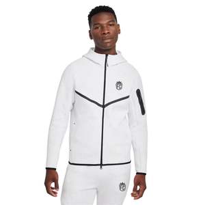 Veste à capuche zippée intégrale en polaire technique pour homme, gris chiné, légère, chaude, vêtements de sport d'entraînement, vêtements de sport haut de gamme - Product Image 3