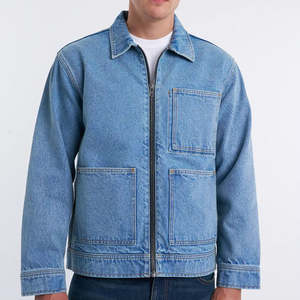 Chaquetas Vaqueras para Hombre al por Mayor OEM, Nueva Colección 2026, Chaqueta Vaquera de Moda para Hombre, Chaquetas Vaqueras Azules Más Vendidas, Camisa Casual con Cremallera - Product Image 1