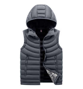 2023 hommes respirant en cuir tissu sans manches Gilet hiver sport veste bouton extérieur bulle bouffant gilet corps plus chaud - Product Image 4