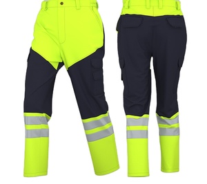 Logo personnalisé pour hommes, pantalons de travail de sécurité en coton orange réfléchissant, vêtements de travail d'hiver en construction, pantalons de travail cargo haute visibilité - Product Image 1
