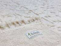 Tapis Touffeté Lavable pour Salon, Géométrique Blanc, Tapis d'Ambiance Déco Cool, Douillet Style Bohème, Tapis Moderne pour Chambre à Coucher