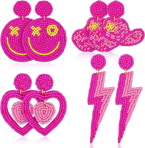 ต่างหูประดับลูกปัดแบบห่วงถักลายพร้อมดีไซน์เครื่องประดับน่ารักและงานทำมือสไตล์ดึงดูดความสนใจจากอินเดีย - Product Image 6