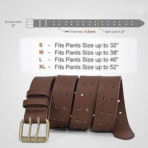 เข็มขัดหนังสองง่ามพร้อมโลโก้แบบปรับแต่งได้เข็มขัดหนังราคาไม่แพง - Product Image 5