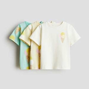 Conjuntos de ropa para niñas Camiseta de algodón orgánico con mangas completas y cuello redondo Combinación de tres colores para la escuela - Product Image 2