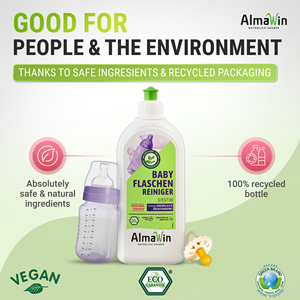 Nettoyant pour biberons AlmaWin Highlight 500ml Sucettes Tétines Jouets Vegan Biodégradable Écologique Sans parfum Détergent - Product Image 5