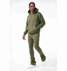 Custom Stacked Heavyweight Jogger Baggy Sweatpants and <b>Hoodie</b> Set 2 Piece Fleece Men Sweatsuits Pullover Tracksuits <b>for</b> Mens - Product Image 4