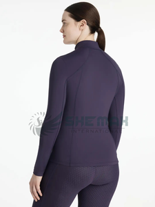Stretch mobilité femmes équitation couches de base haut de performance équestre avec tissu doux au toucher sans couture à quatre voies - Product Image 5