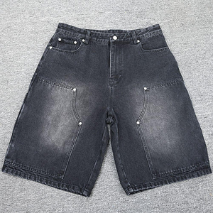 Pantalones cortos vaqueros holgados de verano Vintage de alta calidad para hombre, tela vaquera transpirable de cintura media, talla grande - Product Image 4