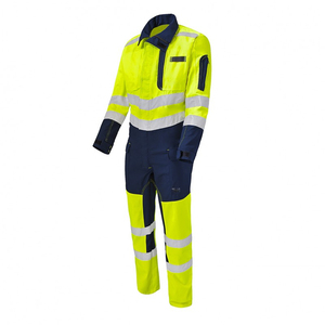 Overoles de algodón duraderos de alta visibilidad para hombres con uniformes industriales personalizados de seguridad ligeros personalizados reflectantes - Product Image 5