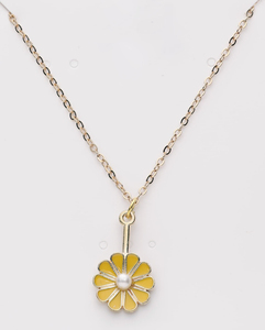 Cadena con colgante floral minimalista moderna, joyería personalizada para mujer, collares de moda con chapado en oro laminado - Product Image 2