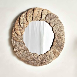 Espejo de jacinto de agua circular vintage, marcos de espejos tejidos de alta calidad, accesorio para el hogar de tendencia caliente - Product Image 4