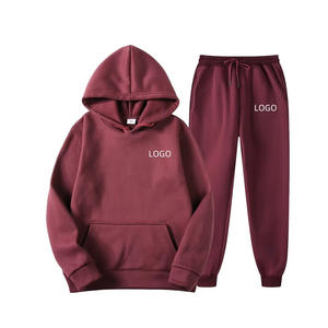 Ensemble de vêtements de sport deux pièces personnalisés pour hommes Sweat à capuche gris et pantalon de survêtement droit à jambes larges pour la salle de sport Combinaison de jogging imprimée - Product Image 4