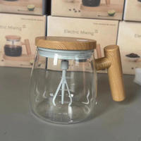 Mug à café à agitation automatique de 400 ml, tasse à mélanger électrique rechargeable, verre borosilicate haute résistance à la chaleur pour le café et les boissons chaudes