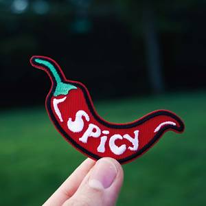 Vente en gros fabrication de tissu de petite taille applique de broderie rouge patchs personnalisés <span class=keywords><strong>piment</strong></span> populaire au fer sur <span class=keywords><strong>patch</strong></span> brodé - Product Image 3