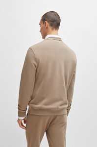 Sudadera de Cuello Redondo Beige para Hombre, Corte Regular, Felpa, 100% Algodón, Color Sólido, Estilo Minimalista, Ropa de Invierno Transpirable - Product Image 2