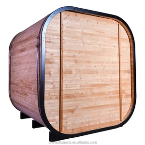 Sauna extérieur en forme de cube pour 6 personnes - Vapeur électrique haute température - Verre panoramique - Product Image 4