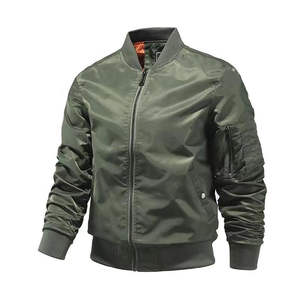 Blouson aviateur d'hiver fin pour homme, tendance 2026, avec logo personnalisé, style urbain, col montant épaissi, fermeture éclair, revêtement - Product Image 3