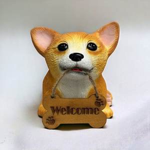 Adorable Polyresin <b>Dog</b> Statues Factory-Produced Animal <b>Figurines</b> Models for Home Office Decorations Artificial Resin Craft Art - Product Image 1