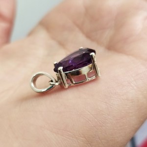 Collar con Colgante de Plata de Ley 925 con Amatista, Piedra de Nacimiento de Febrero, Joyería Elegante, Regalo para Mujeres y Niñas, Collar de Moda - Product Image 2