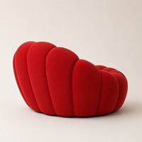 Fauteuil lounge personnalisé à pétales rouges, fauteuil d'appoint moderne pour salon, fauteuil rembourré doux pour hôtel, villa