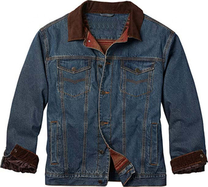 Vente en gros Veste en jean personnalisé pour homme bleu noir en coton pour homme - Product Image 4