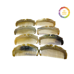 Beau peigne de soin des cheveux corne de buffle avec un design unique d'oiseau - Product Image 6