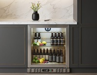 Bar extérieur marin en acier inoxydable avec porte vitrée, pour boissons, bière, fruits, armoire de rangement réfrigérée