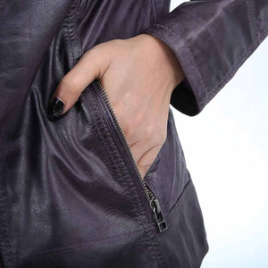 Chaqueta de cuero de Invierno para mujer de buena calidad, logotipo personalizado, patrón sólido transpirable, chaqueta de cuero para exteriores para mujer - Product Image 6