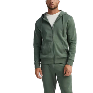 เสื้อฮู้ดซิปแบบมีเชือกผูก รุ่นขายดี แบบเรียบ ไม่มีลาย ทรงปกติ ผ้าฟลีซ ซิปคุณภาพสูง สำหรับผู้ชาย ผ้าฝ้ายผสม - Product Image 4