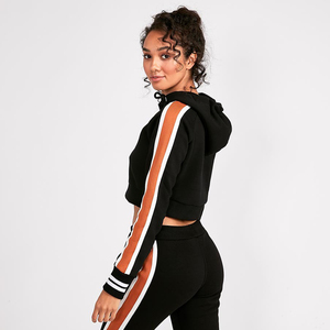 เสื้อฮู้ดแขนยาวแบบสั้นมีฮู้ดสำหรับผู้หญิง,เสื้อกันหนาวแบบครอปลำลองมีเชือกรูดแบบครอป - Product Image 6