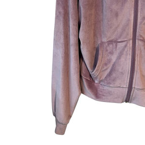 Sweat à capuche confortable pour homme adulte en velours d'hiver 300 GSM avec fermeture éclair et manches longues couleur grise vêtements décontractés sweat à capuche - Product Image 4