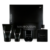 Mauboussin Pour Lui Black Woody Eau de Toilette Spray Coffret Cadeau 4 Pièces pour Homme Collection de Parfums Premium France Taille Standard