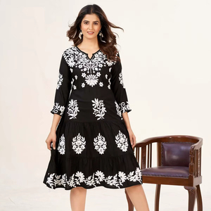 Tunique en rayonne lourde 14 kg, travail de Lucknow, pour femmes, vente en gros - Product Image 1