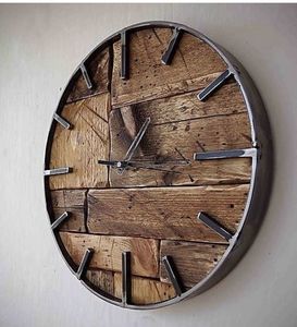 นาฬิกาแขวนผนังไม้แบบปรับแต่งได้สำหรับตกแต่งบ้านที่หรูหราตัวเรือนไม้ไผ่ทันสมัยมีกุหลาบธรรมชาติสำหรับงานแต่งงาน - Product Image 3