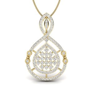 Ishi Diamonds 18K Gold 1,13 Carat Lab Grown Diamond Pendant Joyería elegante para niñas y mujeres en entorno pavimentado - Product Image 1