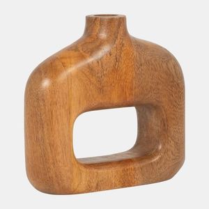 Florero de madera de mango moderno hecho a mano directo de fábrica al por mayor para sala de estar florero de madera decorativo Interior - Product Image 3