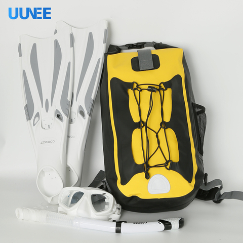 Customized Logo 500D PVC Tarpaulin Float Fashion Waterproof Dry 35L Unisex Hasp Closure Backpack Beach Gear Water Sports Daily