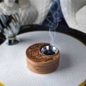 Boîte à encens en bois avec plat en or et tiroir Diffuseur de parfum d'aromathérapie unique pour la décoration de la maison - Product Image 2